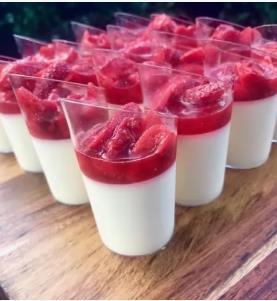 Strawberry Panna Cotta Cups - 12 pieces