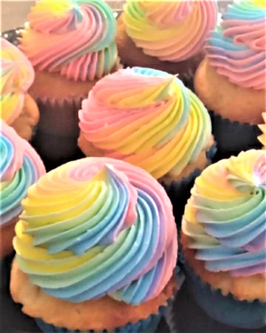 Pastel Rainbow Cupcake - 12 pieces